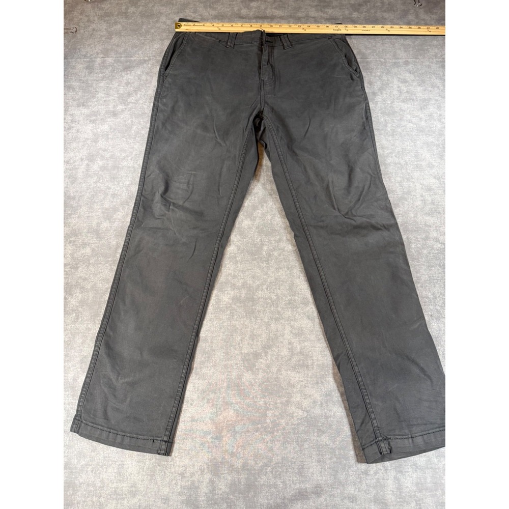 George Mens Slim Straight Chino Pants 34x30 Grey Stone Stretch Casual GM08467